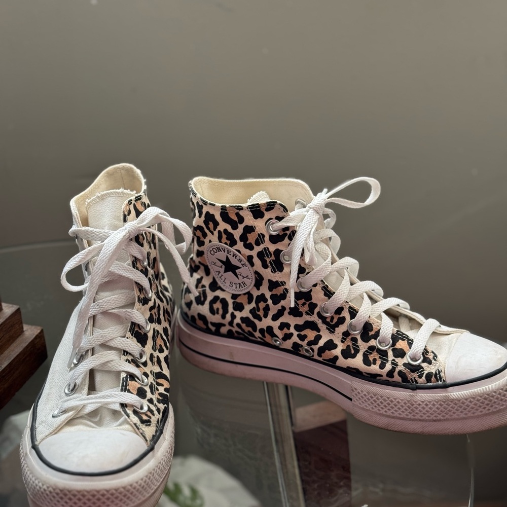 Converse High-Top Sneakers with Leopard Print